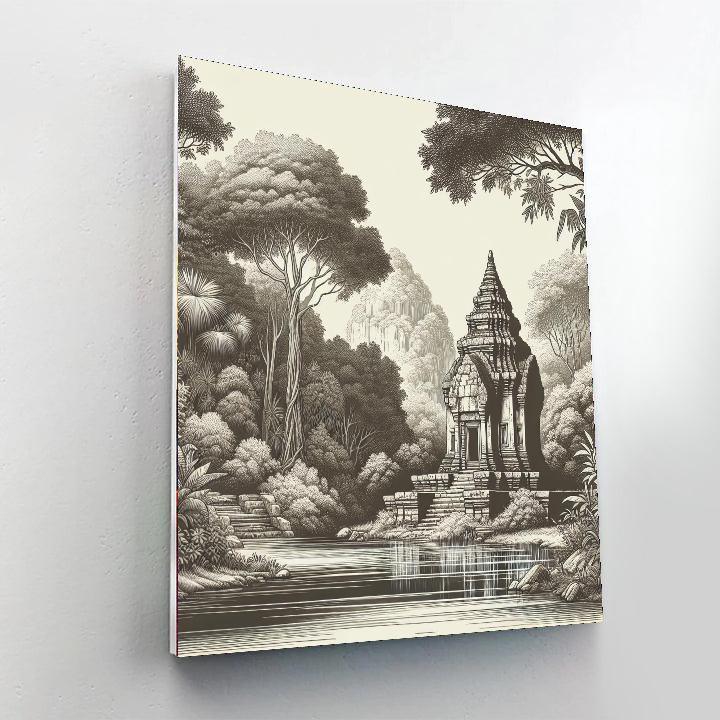 Ancient Temple Retreat Paint By Numbers Art