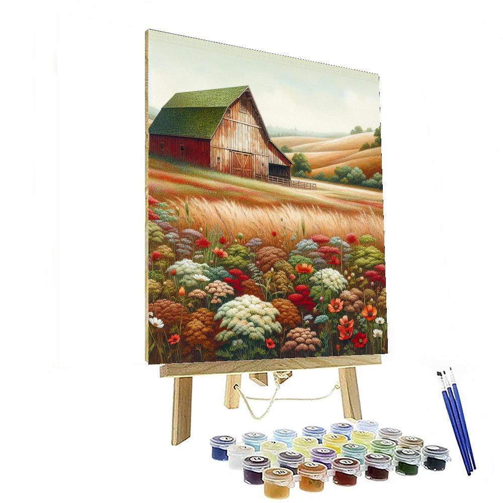 Charming Rustic Barn Scene Paint By Numbers Art