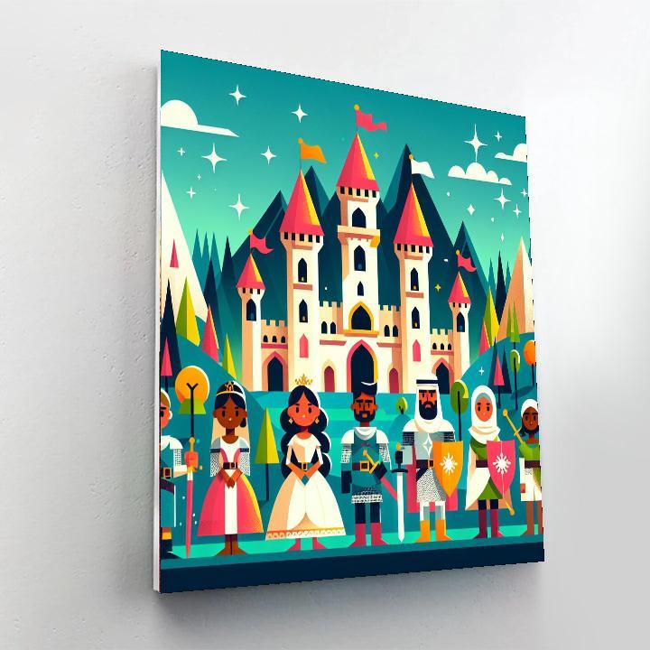 Princess And Knights Quest Number Painting