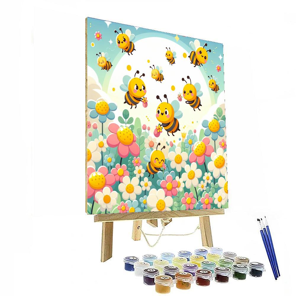 Busy Bees In The Meadow Numbered Painting Kits