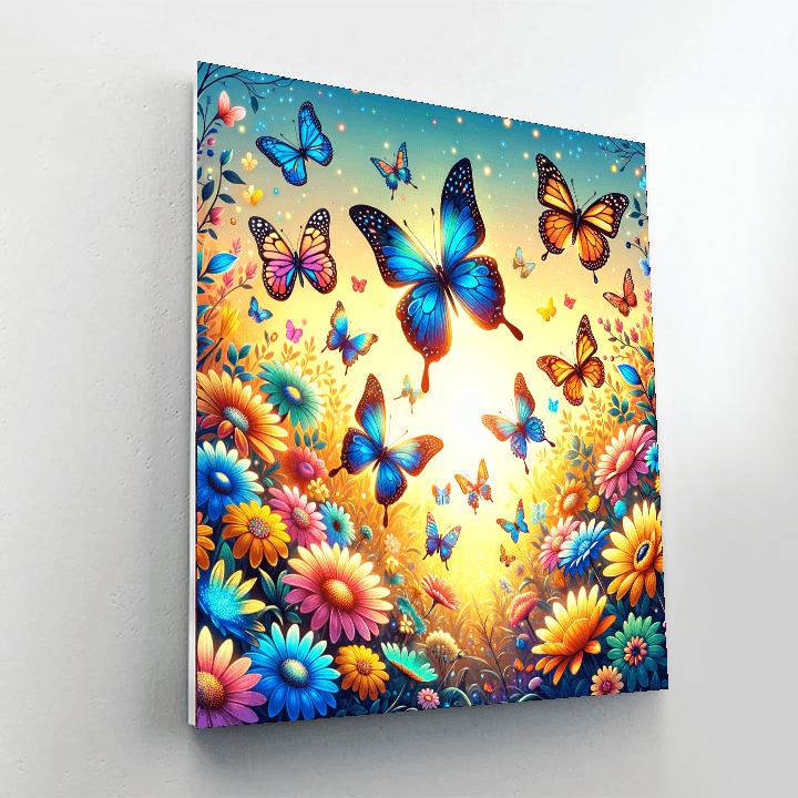 Radiant Butterfly Garden Paint By Numbers