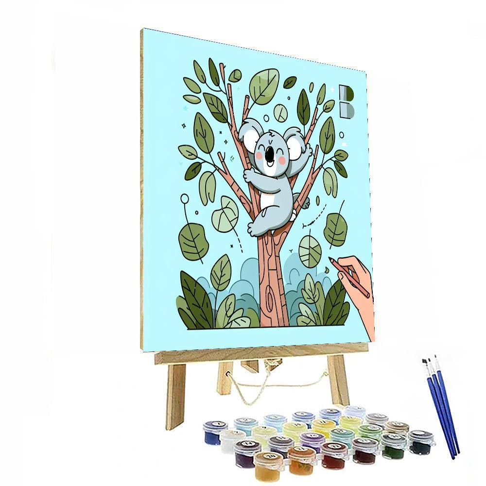 Playful Koala Climb Number Painting
