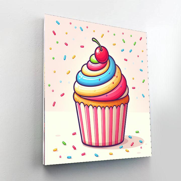 Playful Cupcake Painting Number Kit