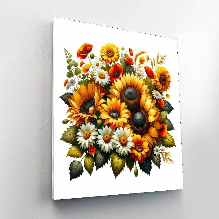 Vivid Summer Blooms Numbered Painting Kits