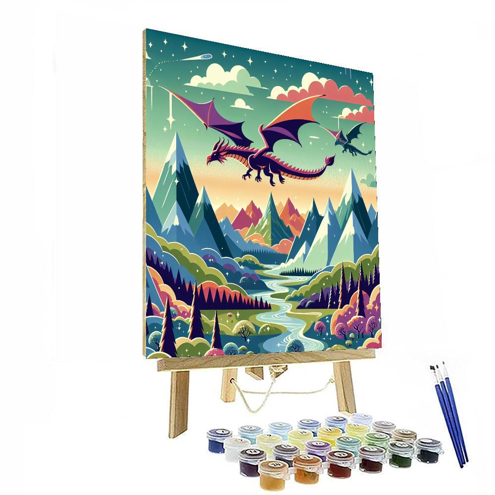 Majestic Dragon Haven Paint By Numbers Art