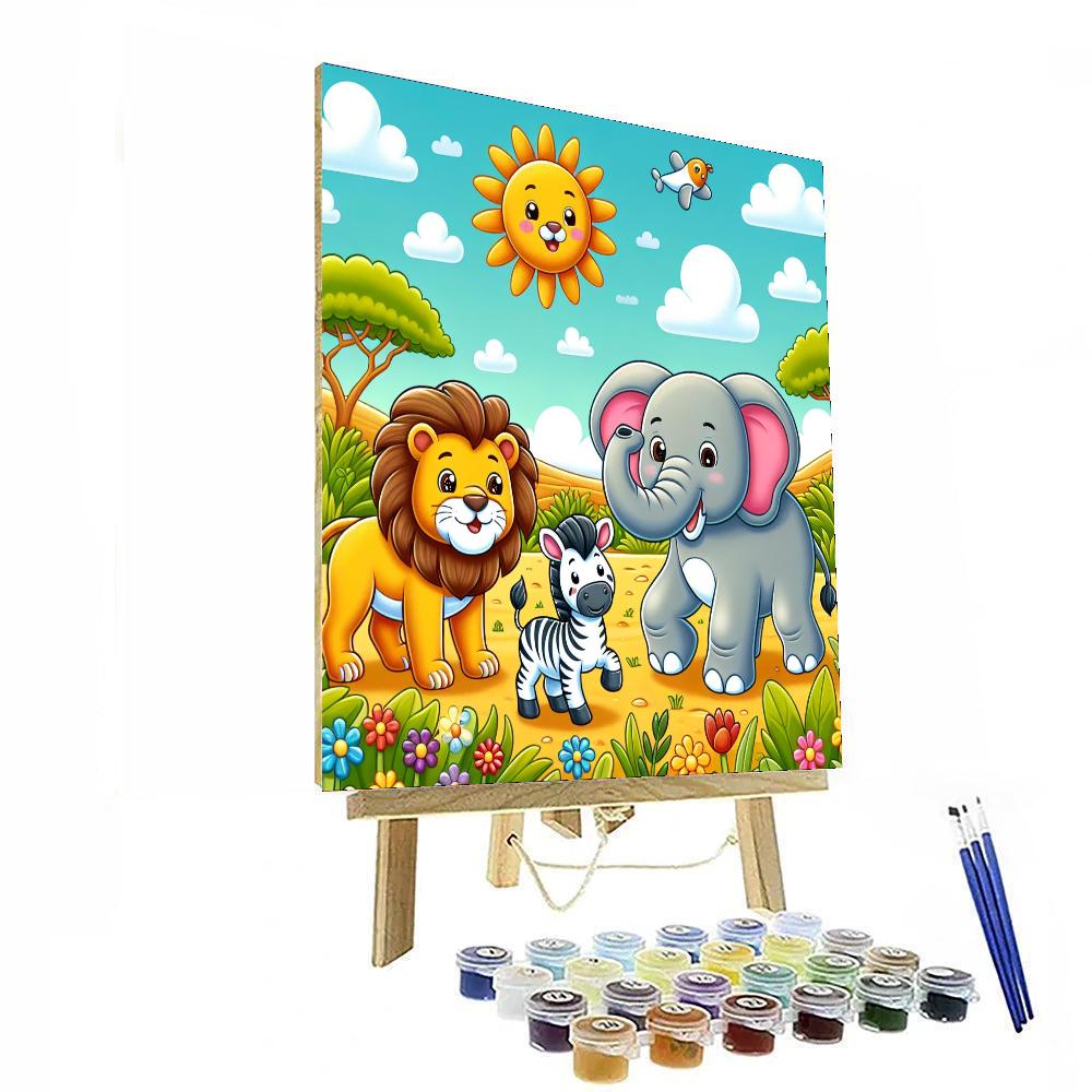 Safari Animal Exploration Number Painting