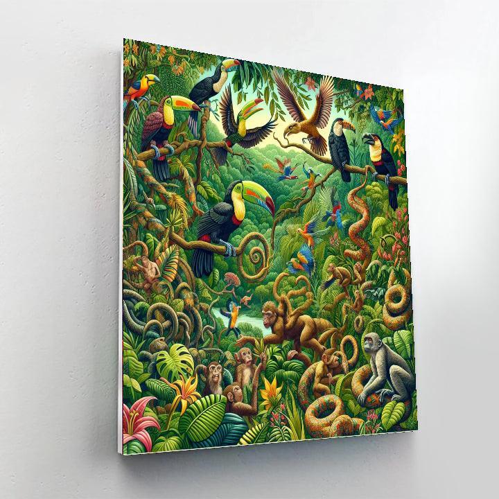 Lush Green Jungle Adventure Numbered Painting Kits