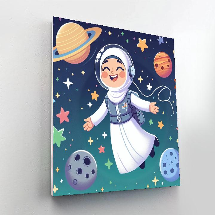 Astronaut's Journey To Space Number Painting