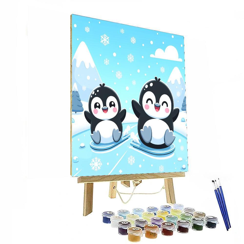 Dancing Penguins Painting By Numbers Kit