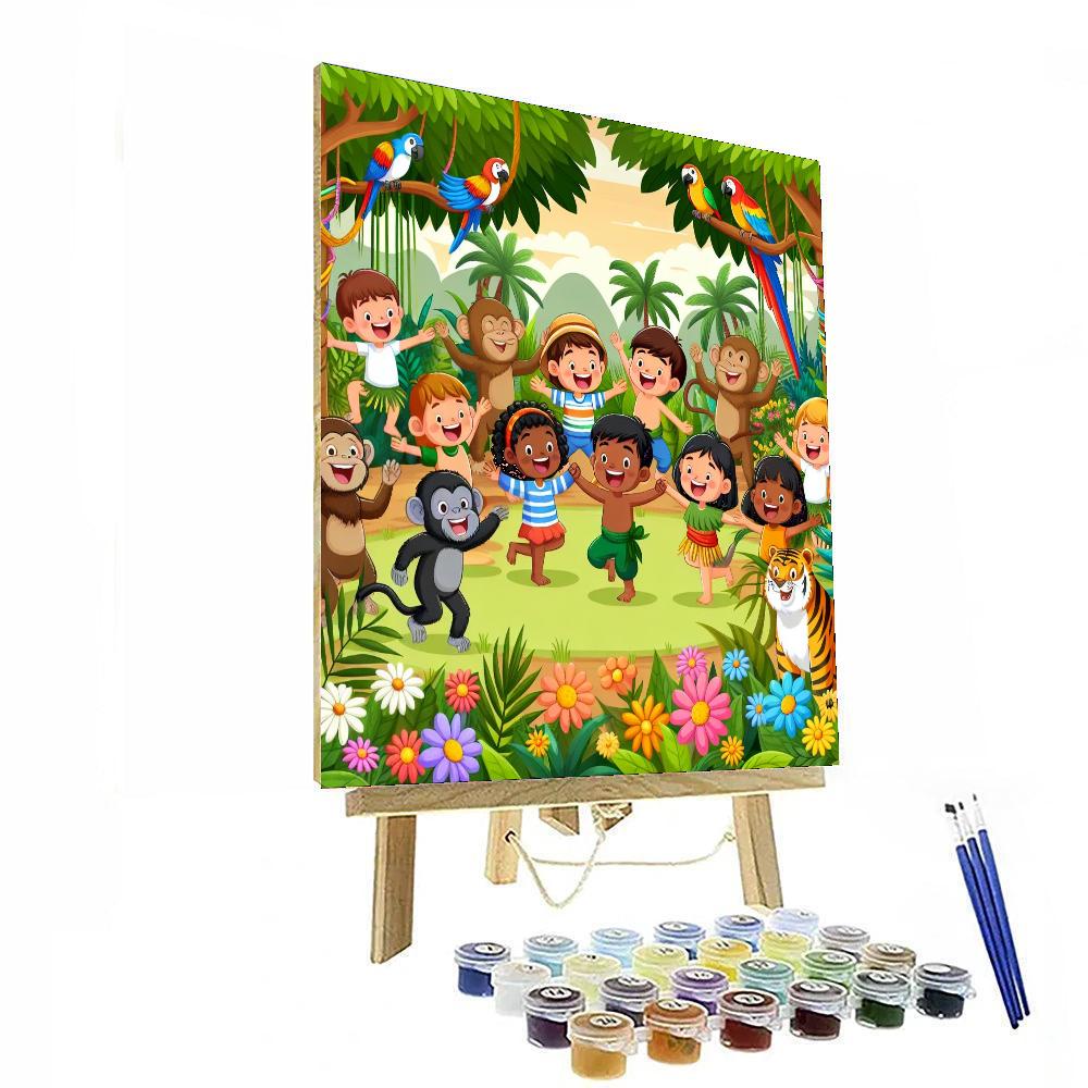 Jubilant Jungle Celebration Painting By Numbers Kit