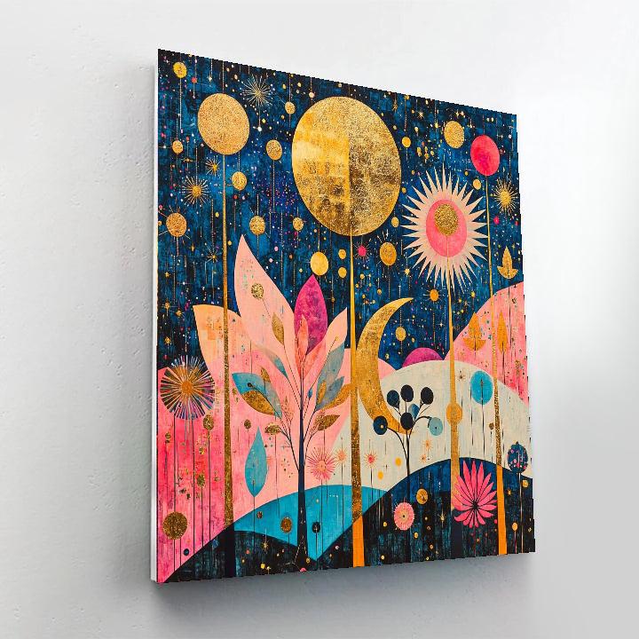 Gustav Klimt Inspired Whimsical Universe  Paint By Numbers Art