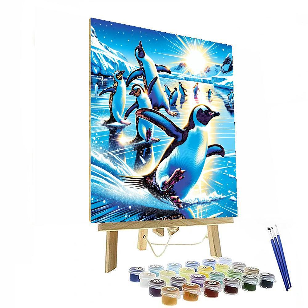Playful Penguins At Play DIY Paint By Numbers
