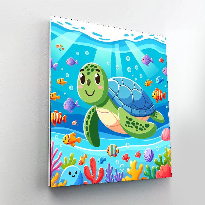 Sea Turtle Safari Paint By Numbers Art