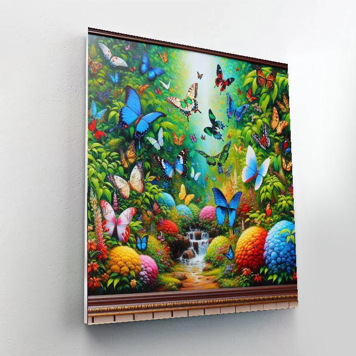 Vibrant Butterfly Garden Wall Décor Paint By Numbers Art