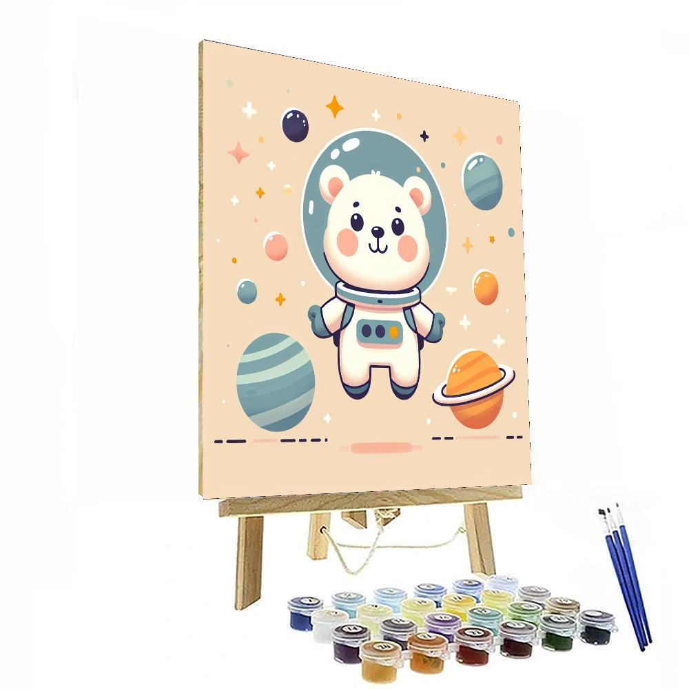 Explorative Astronaut Bear Paint By Numbers Art