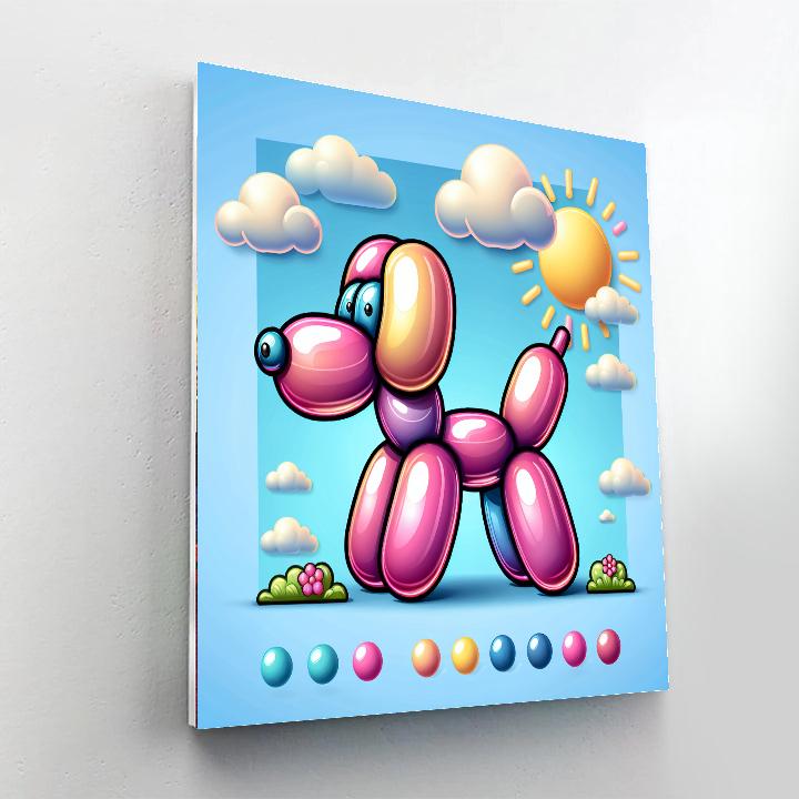 Happy Balloon Animal Paint By Color