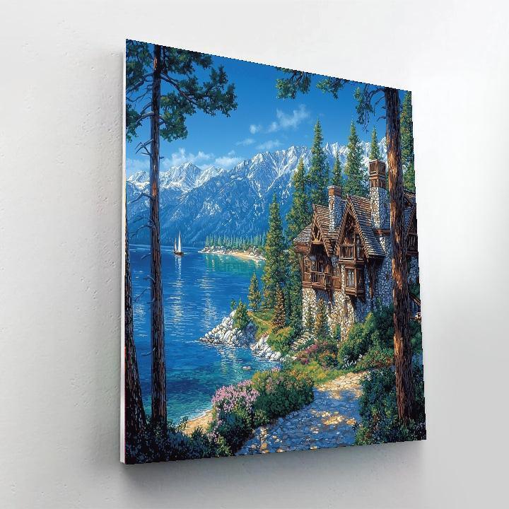 Vikingsholm Castle In Lake Tahoe Painting Number Kit