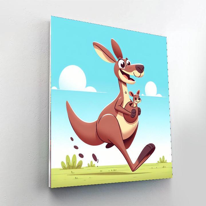 Caring Kangaroo Hopping Paint By Number
