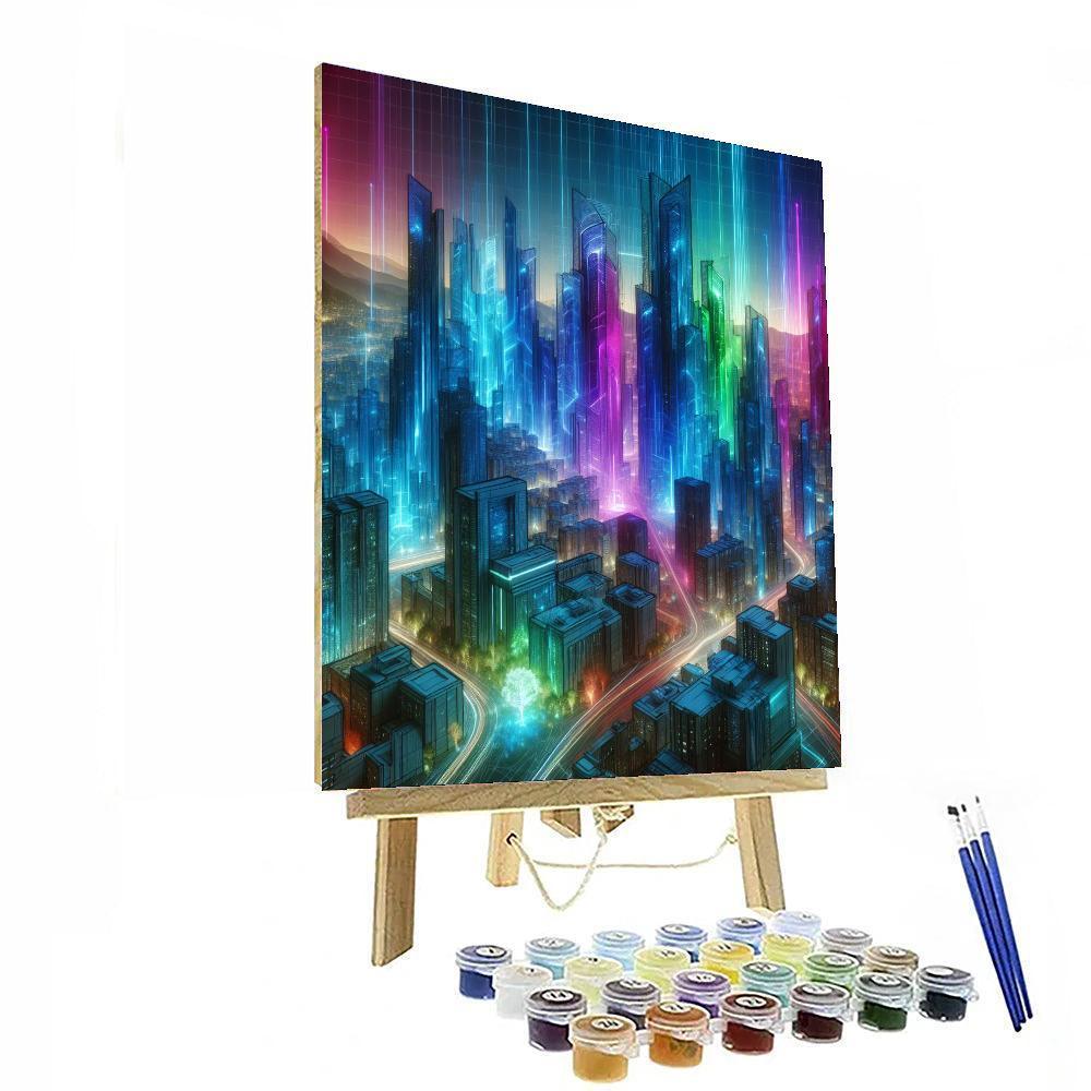 Futuristic Urban Vistas Painting Number Kit