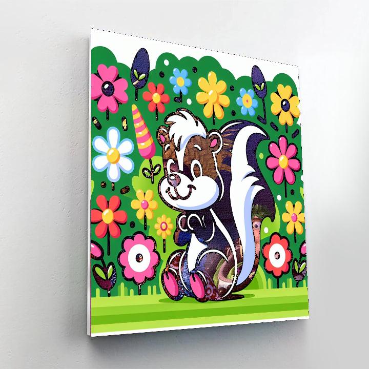 Silly Skunk Paint By Numbers Art
