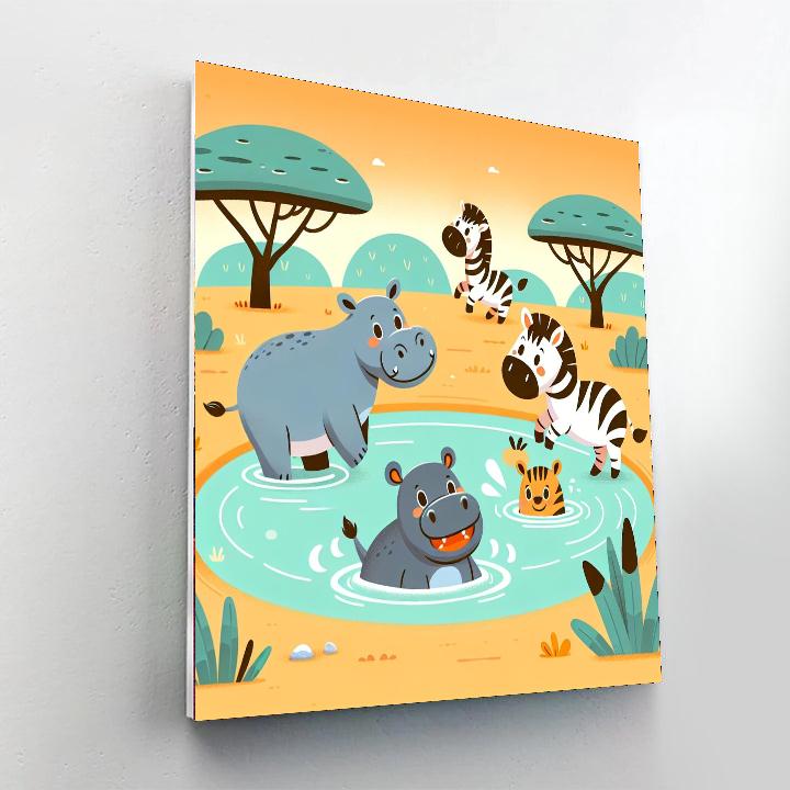 Sunny Safari Splash Painting By Numbers Kit