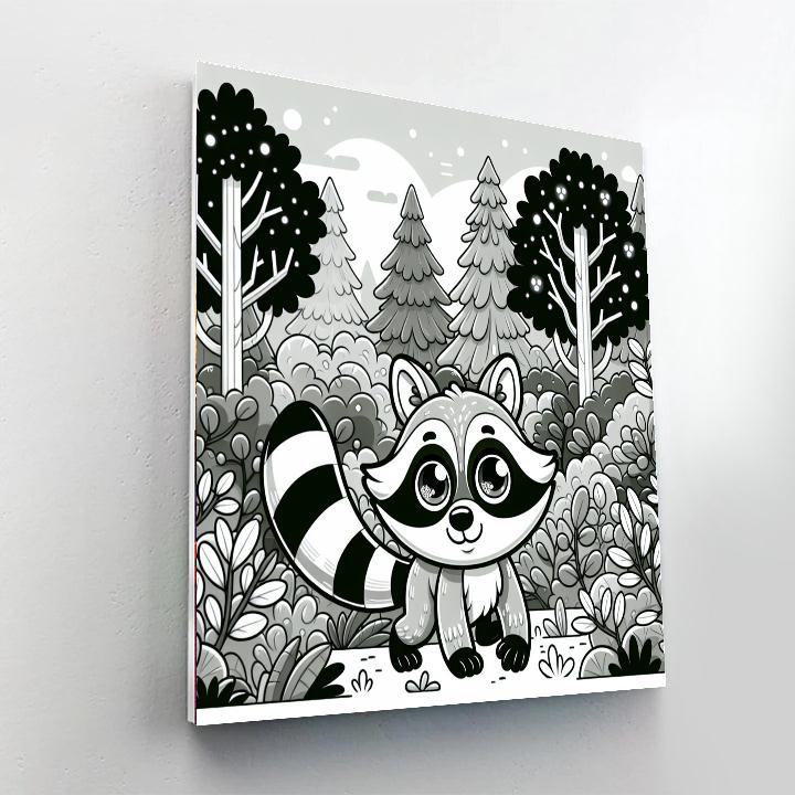 Forest Adventure With Little Raccoon Numbered Painting Kits