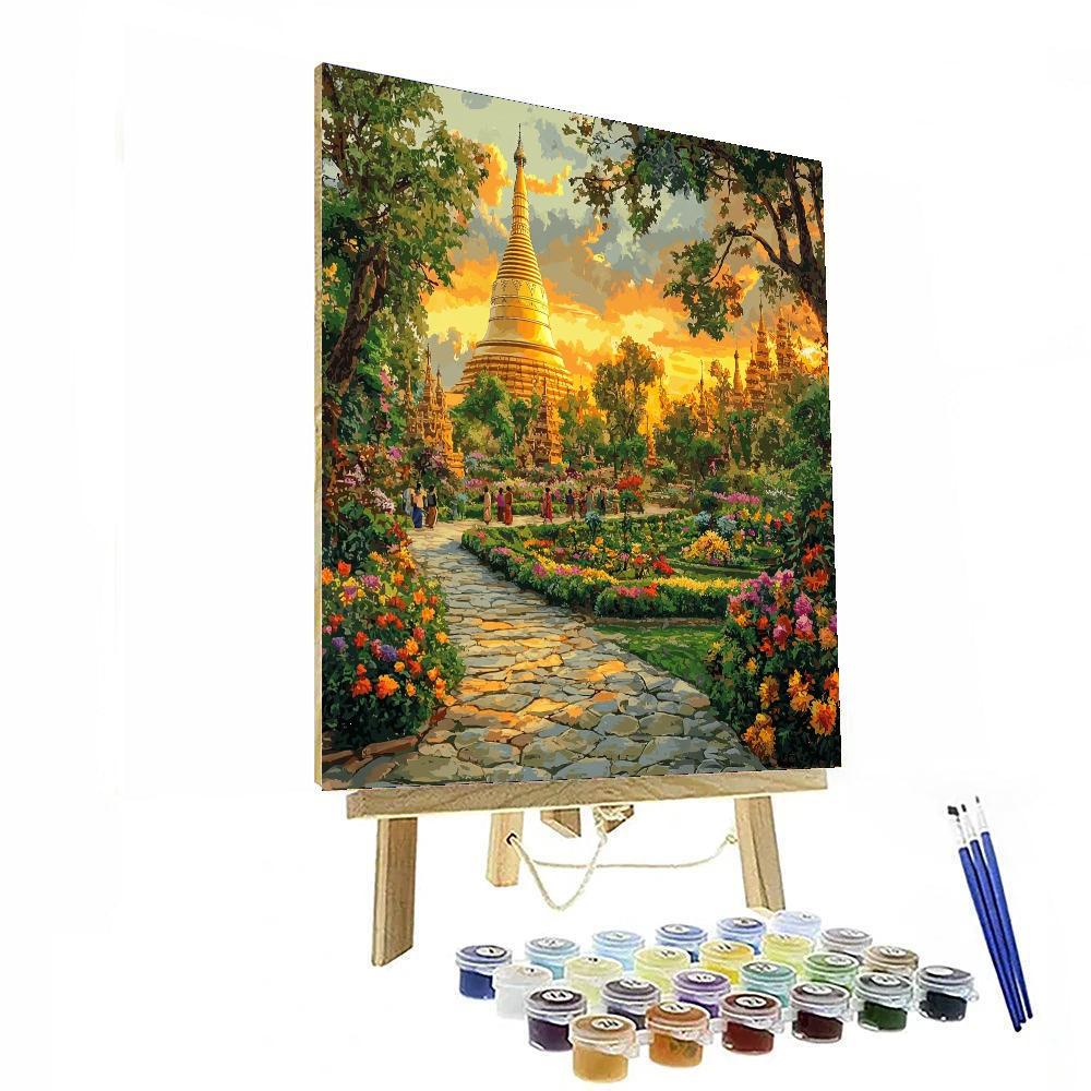 Shwedagon Pagoda Park Number Painting