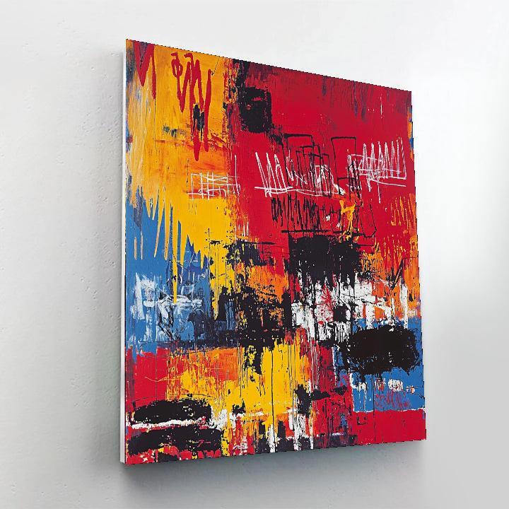 Jean-Michel Basquiat Inspired Layers Of Thought  Number Painting