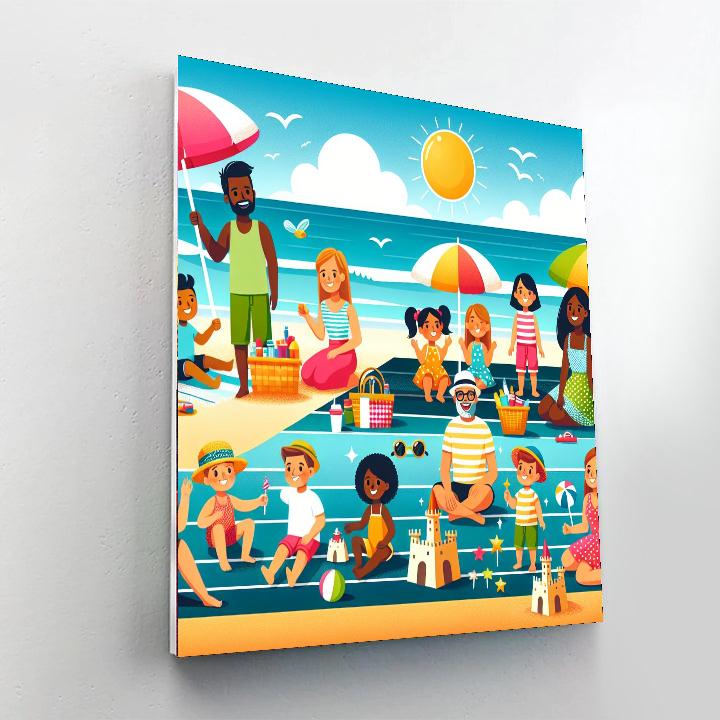 Seaside Adventure Picnic Paint By Numbers Art