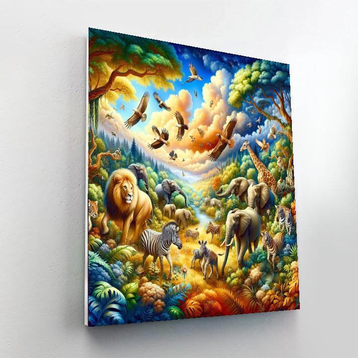 Joyful Animal Safari Painting Number Kit