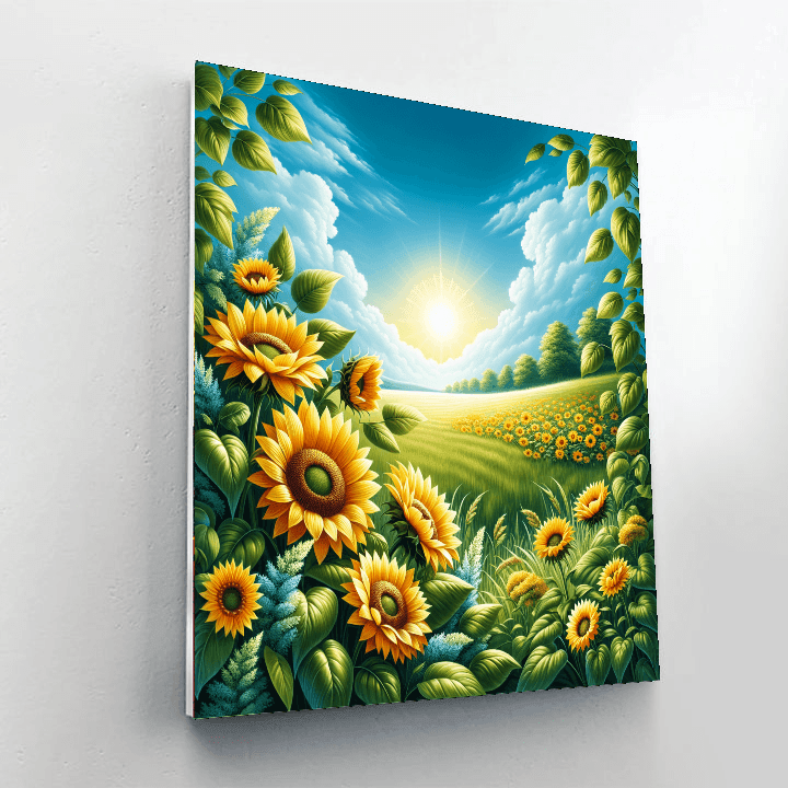 Cheerful Sunflower Meadow Paint By Numbers