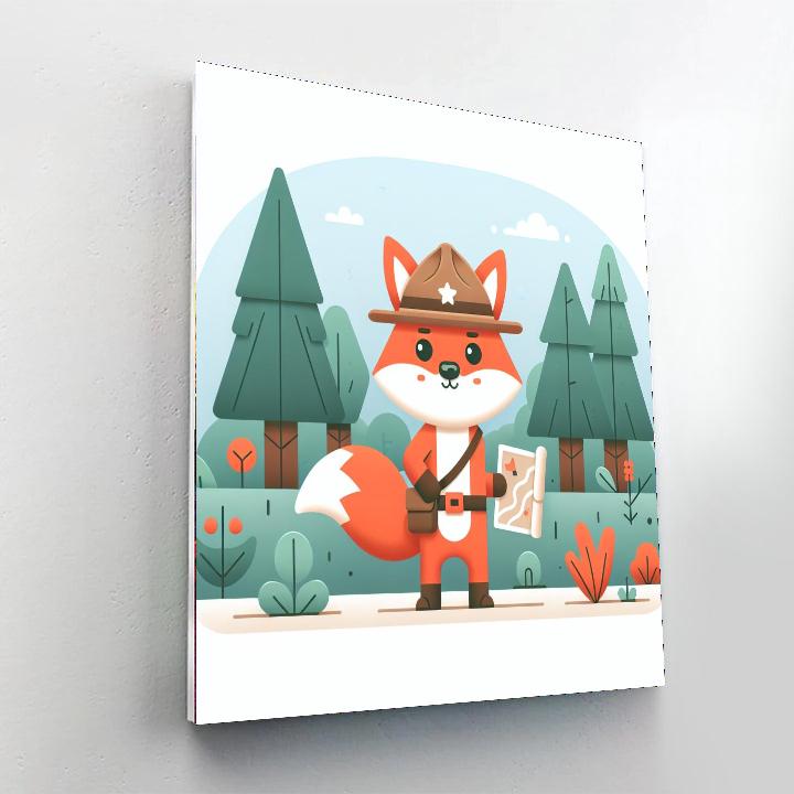 Forest Ranger Fox Number Painting