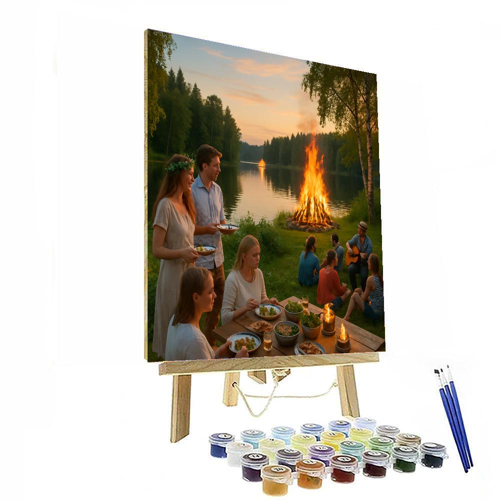 Midsummer Celebration In Finland Numbered Painting Kits