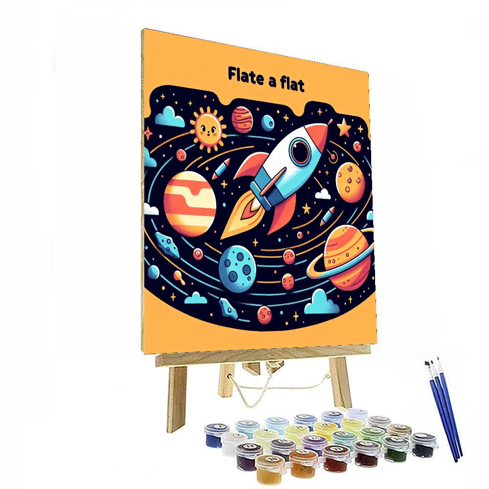 Rocketing Through The Solar System Paint By Numbers Art