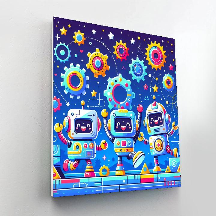 Adventure With Cute Robots Painting By Numbers Kit
