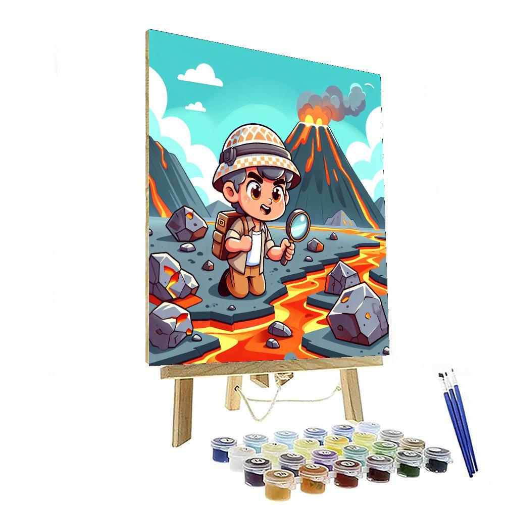 Vibrant Volcanic Adventure Number Painting