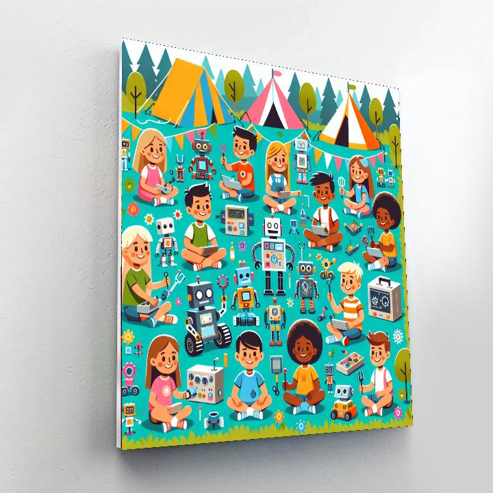 Robot Adventure Camp Number Painting