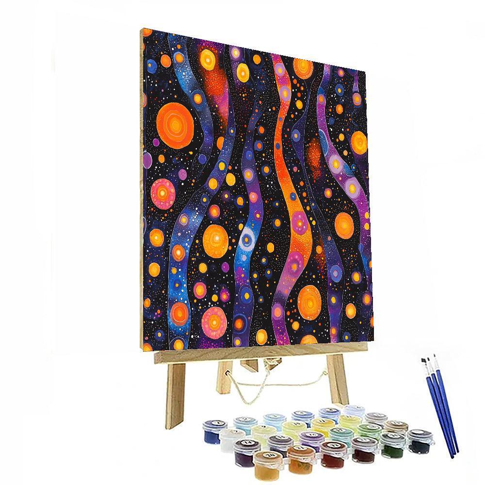 Yayoi Kusama Inspired Galactic Pathways  Paint By Number