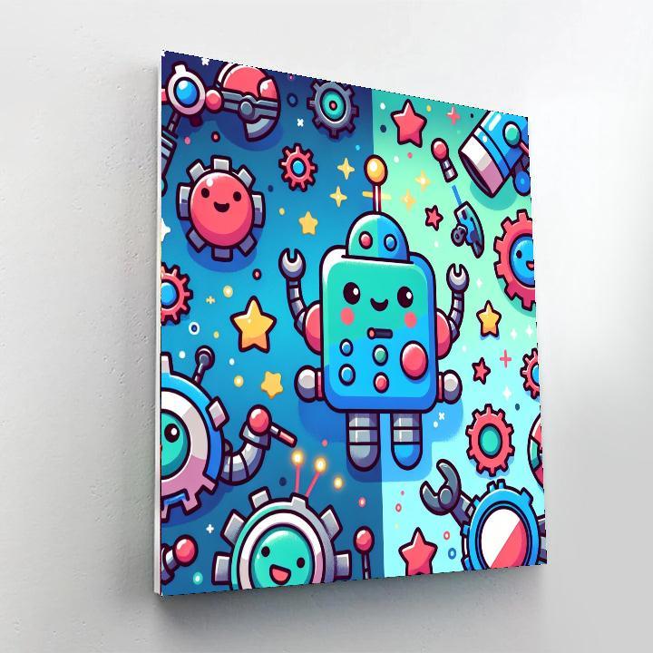 Silly Robot Friends DIY Paint By Numbers