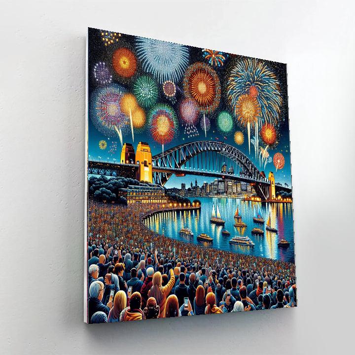 New Year's Eve Fireworks - Sydney, Australia Number Painting