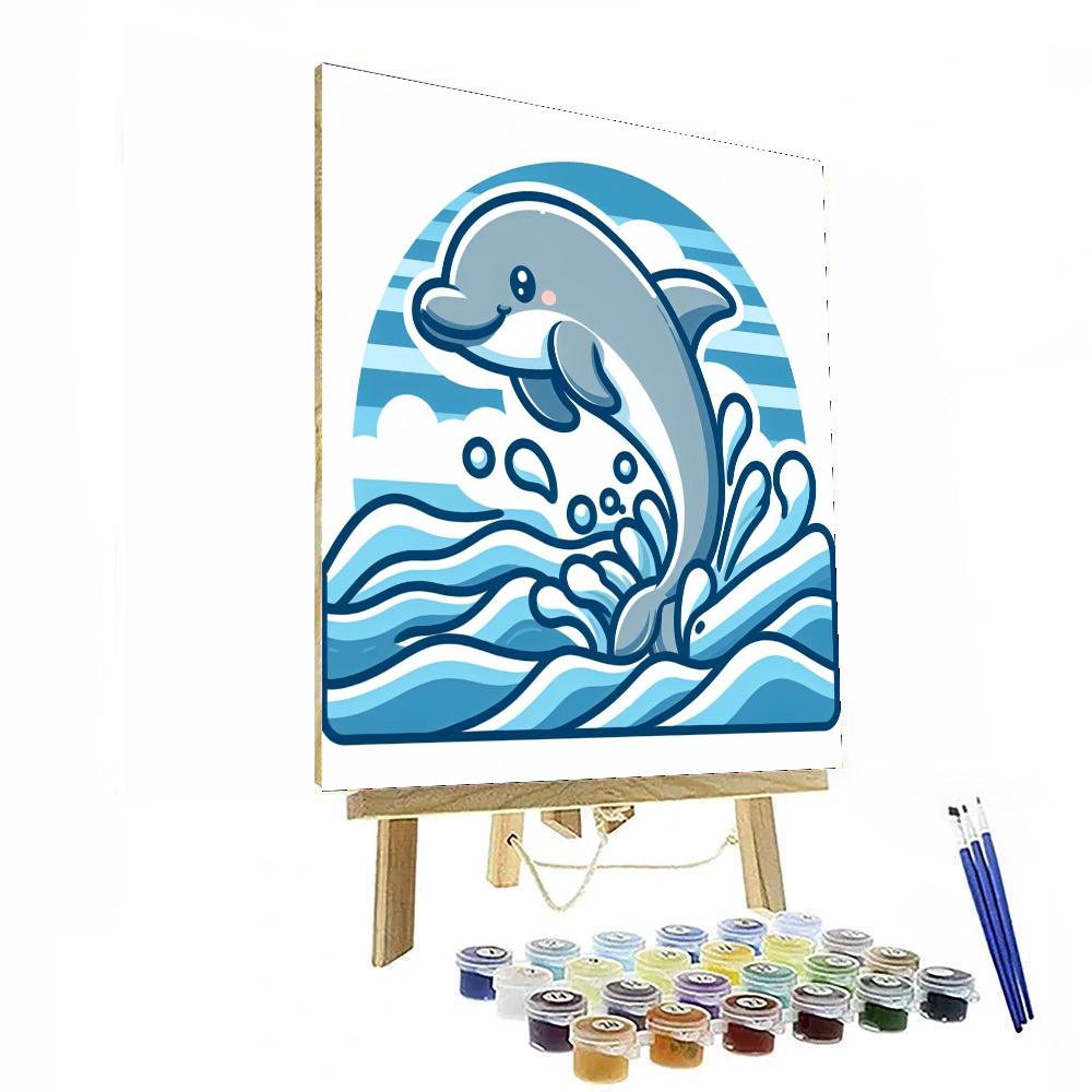 Splashing Dolphin Paint By Numbers Art