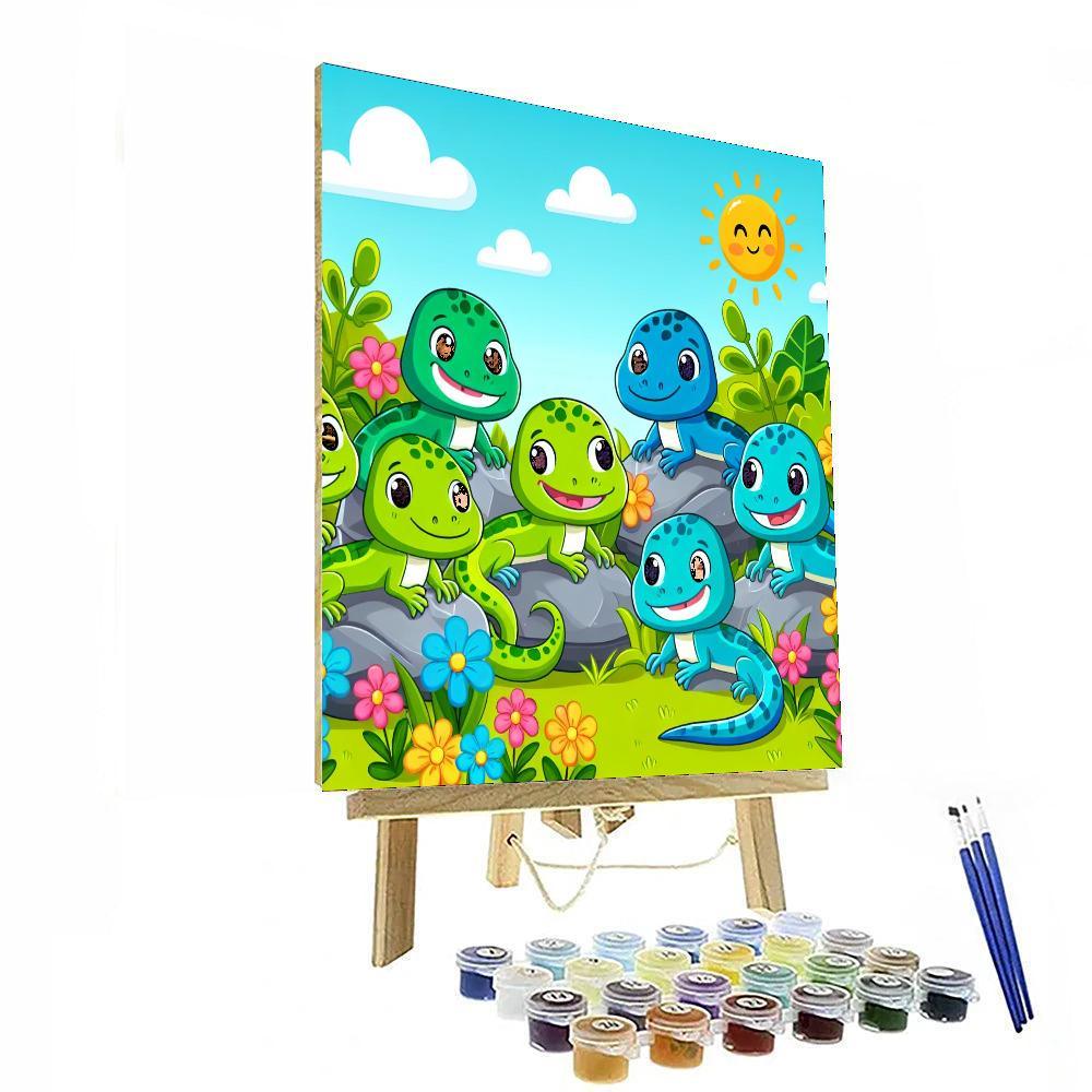 Lively Lizards Paint By Numbers Art