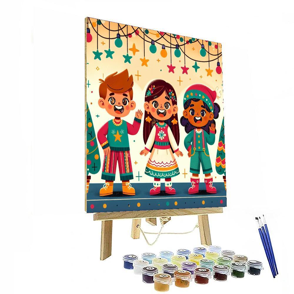 Cheerful Holiday Celebration DIY Paint By Numbers