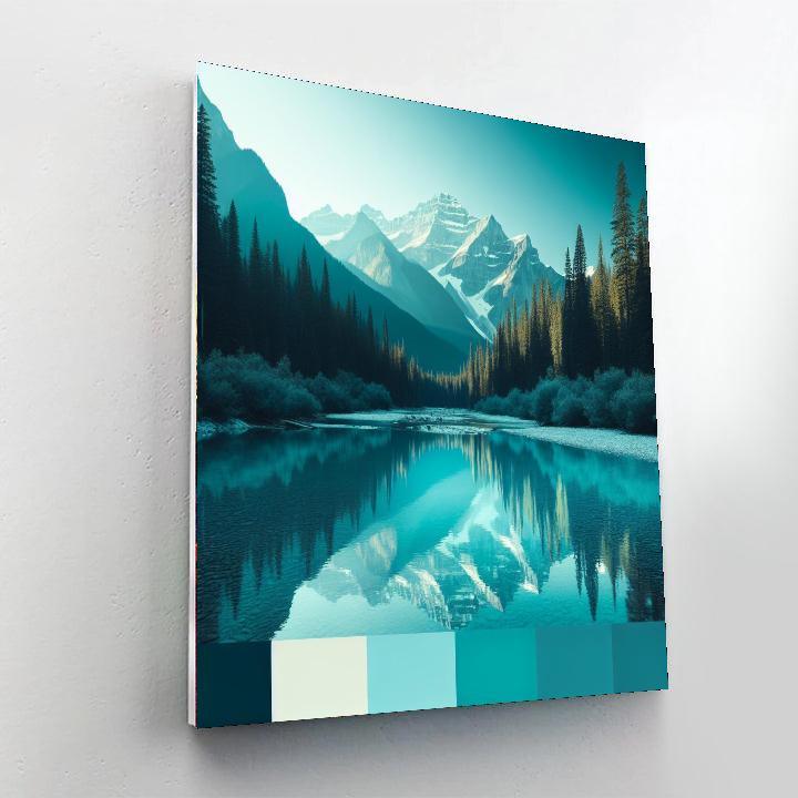 Mountain River Reflection Numbered Painting Kits