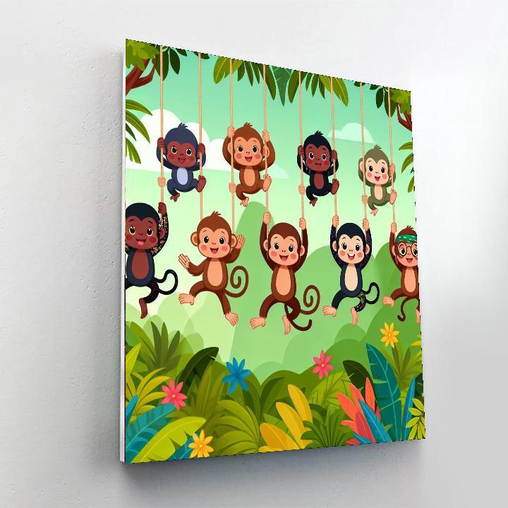 Funky Monkey Jungle Paint By Numbers