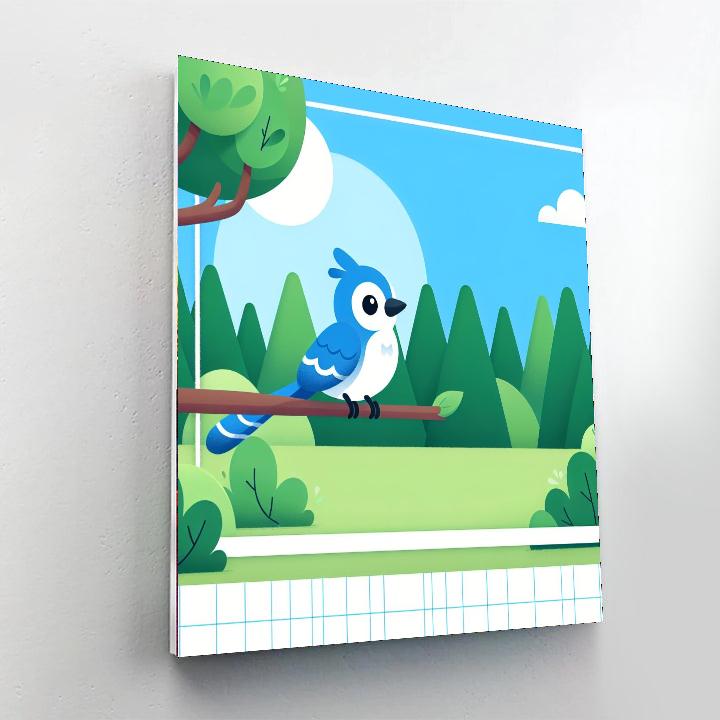 Blithesome Blue Jay Paint By Numbers Art