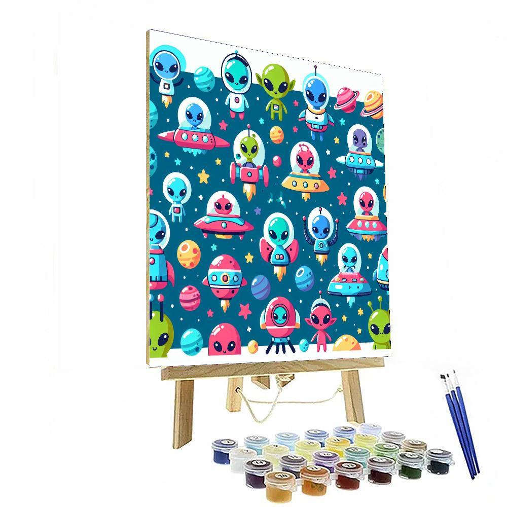 Friendly Alien Galaxy Paint By Numbers Kits