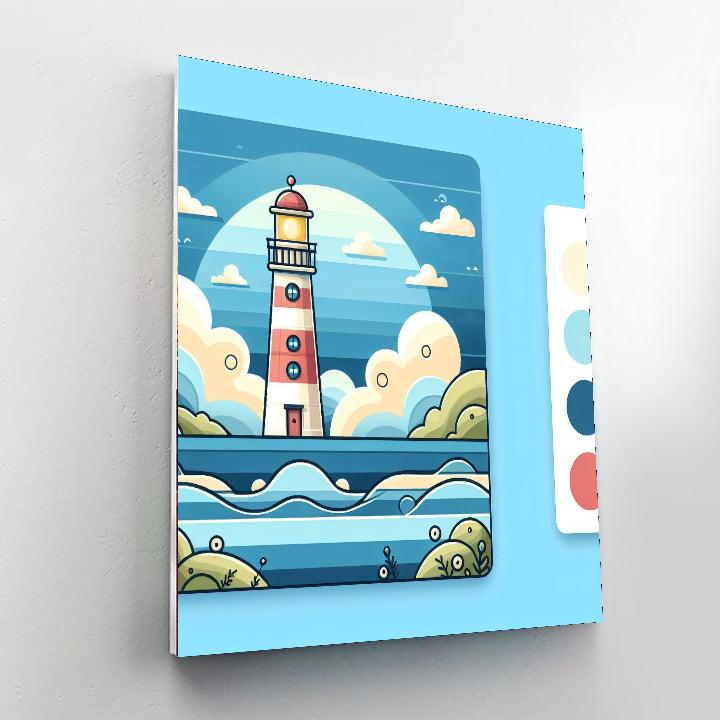 Bright Lighthouse Paint By Color