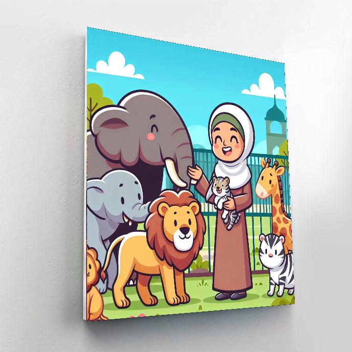 Caring Zoo Keeper Day Painting Number Kit