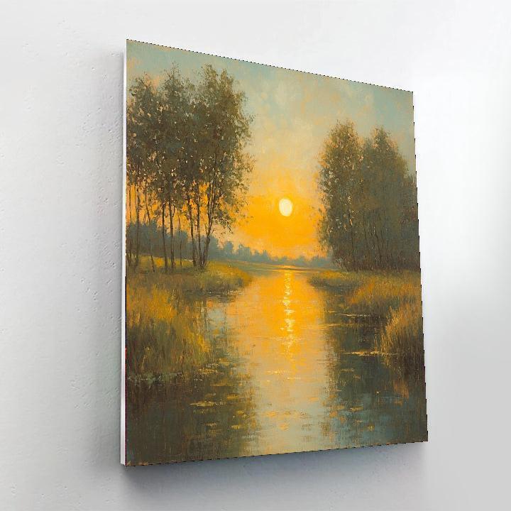 Claude Monet Inspired Monet's Golden Dusk  Numbered Painting Kits
